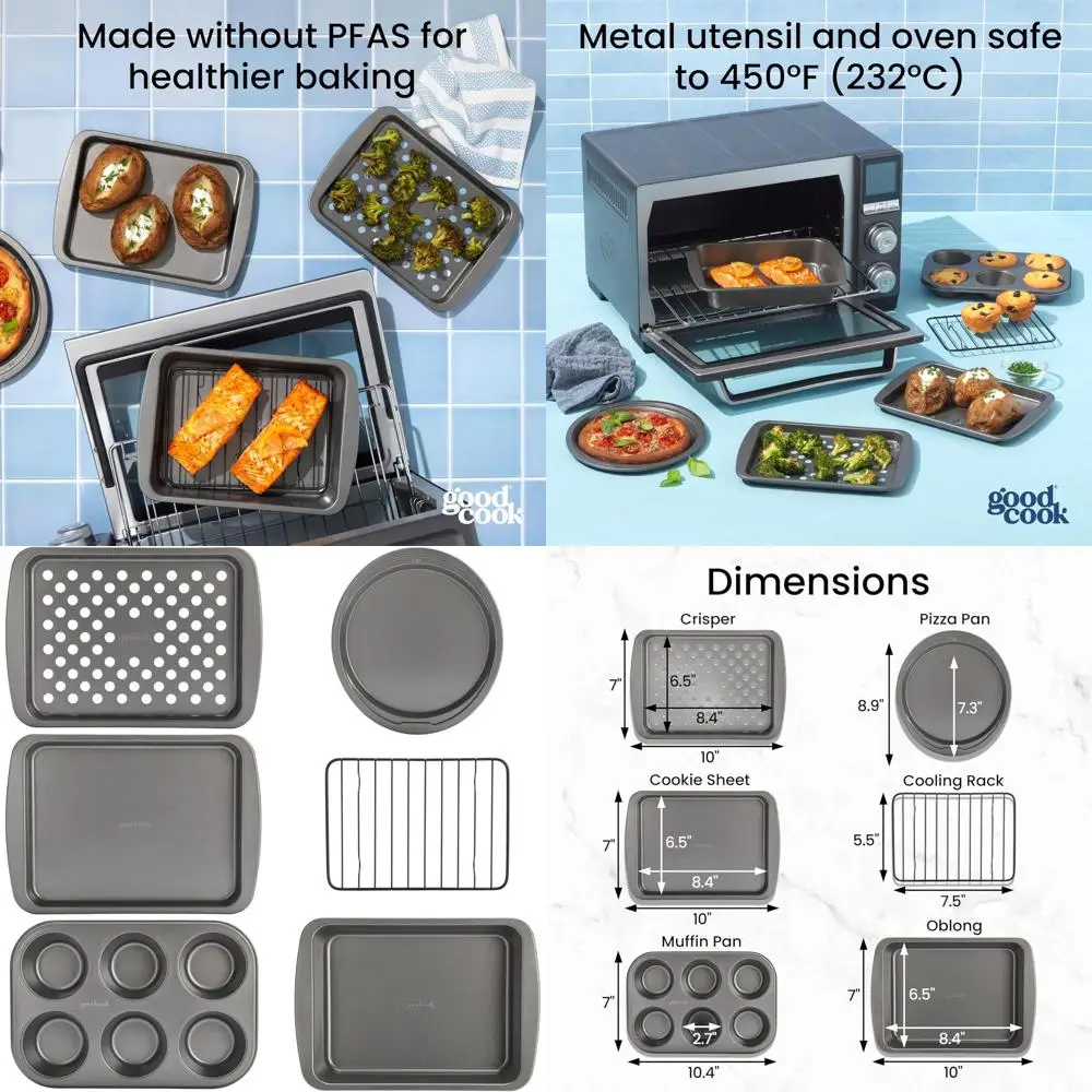 

Набор из 6 тостеров с антипригарным покрытием серого цвета для повседневного использования