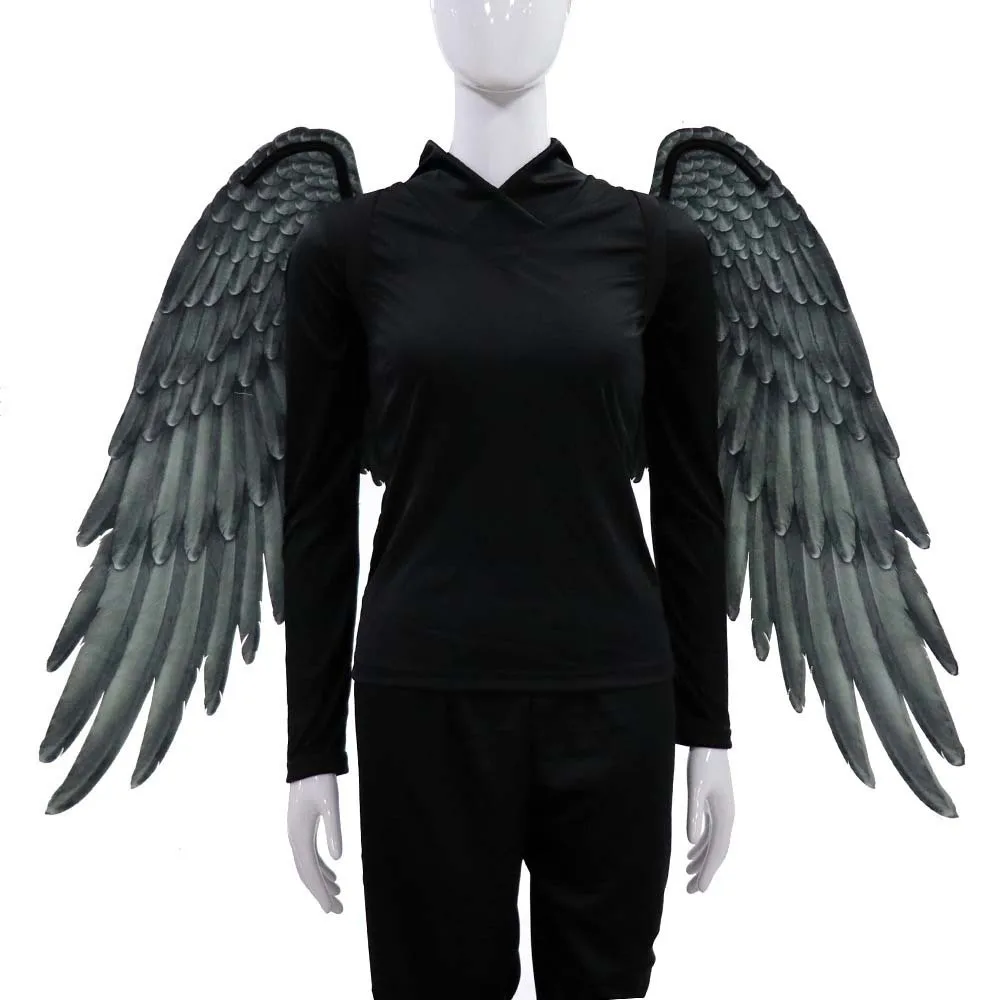 Halloween Cosplay Requisiten Engel Flügel Karneval Mardi gras Super Große Schwarz Weiß Flügel Kostüme Requisiten Zurück Zubehör