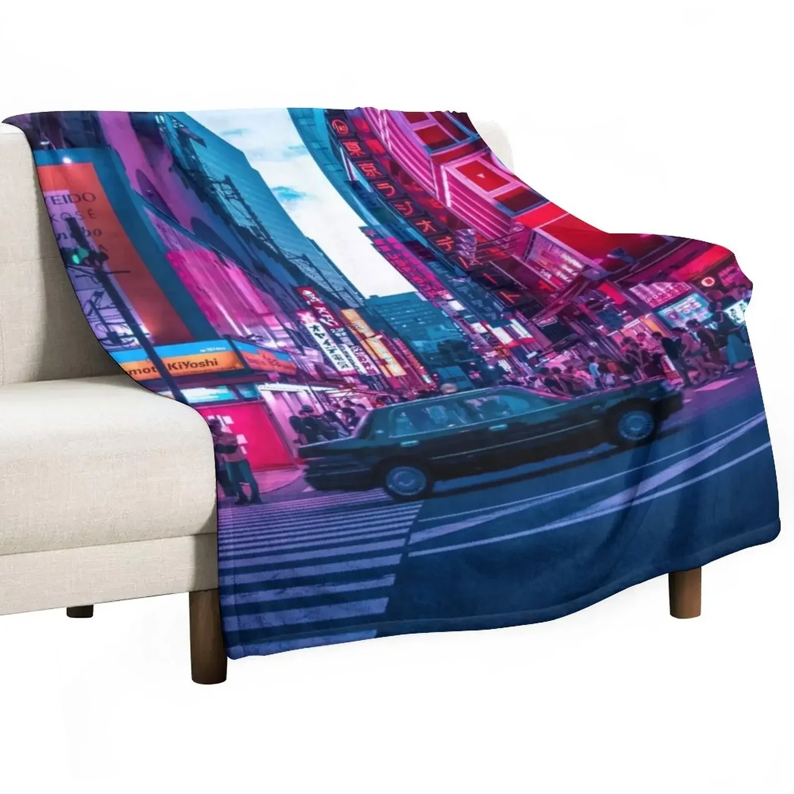 New Evening sights of Akihabara Throw Blanket Flannel cosplay anime Summer Beddings Decorative Sofas Blankets