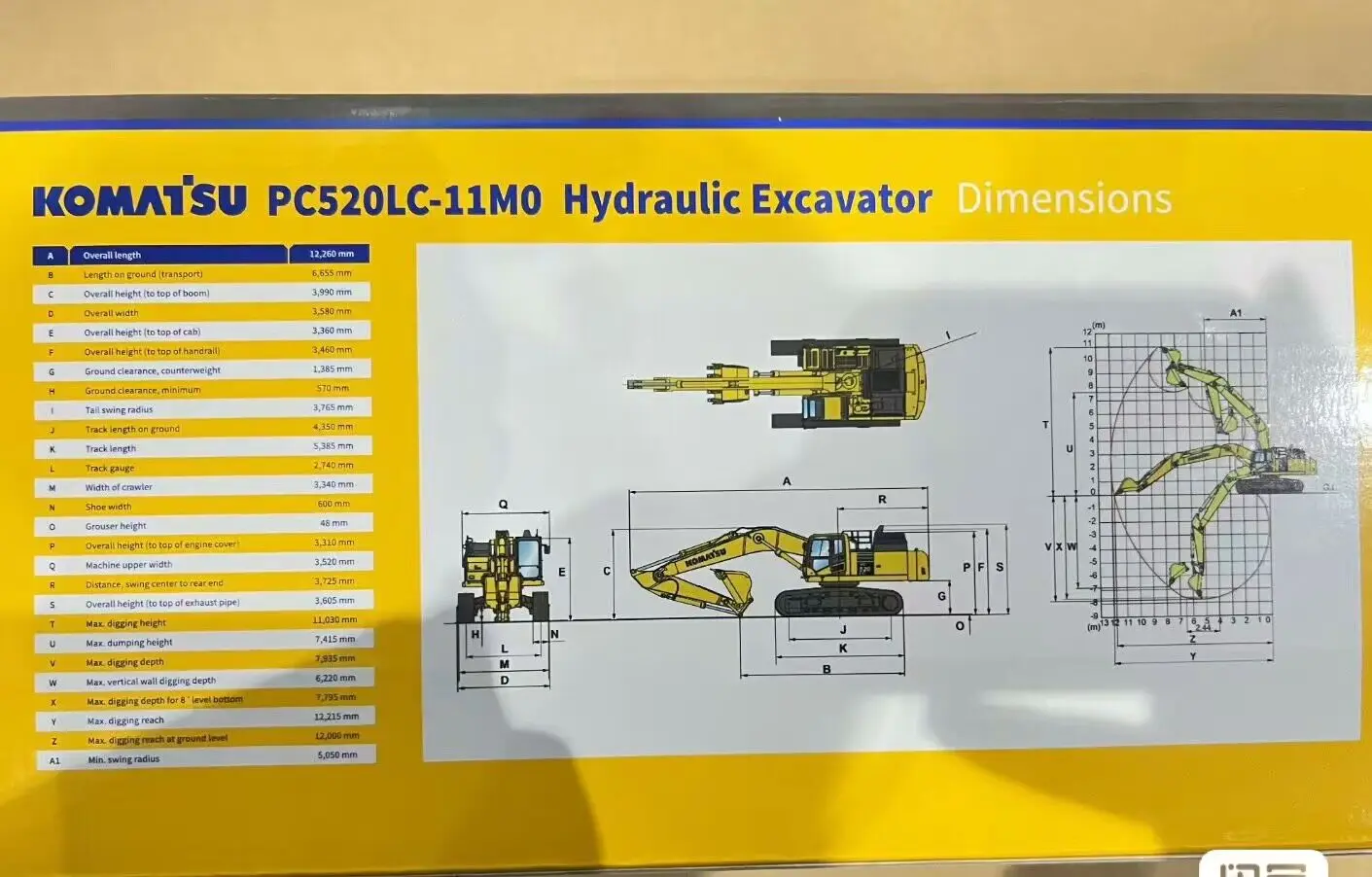 RARE! Komatsu PC520LC-11MO Hydraulic Excavator 1:43 Scale DieCast New in Original Box