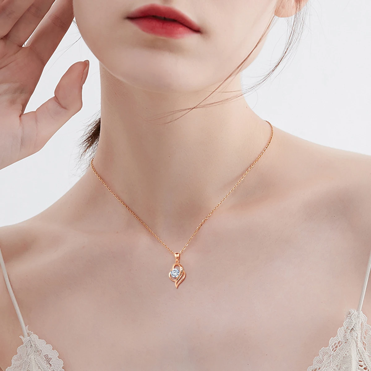 트렌디 한 당신을 영원히 사랑합니다 Moissanite 목걸이 1 캐럿 D 색상 GRA 인증서 진짜 실버 925 여성 쥬얼리 약혼