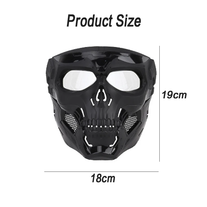 Skull Messenger Mask Halloween Mask Party Game Skull Tactical Equipment Adapted To Solid Color Protective Mask Universal Goggles