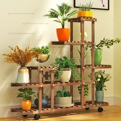 Estantes de plantas de madera para balcón, estante de flores multicapa para interiores, estantes de plantas para sala de estar, estructura de muebles de jardín al aire libre FYPS