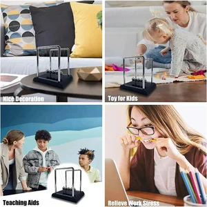 Newtons Balance Balance Stahl Ball Tisch Spielzeug Schwerkraft Pendel Material Unterricht Physikalische Metalldekoration Büro zu Hause 8 Hauptverkaufsbüro Ornament - №5