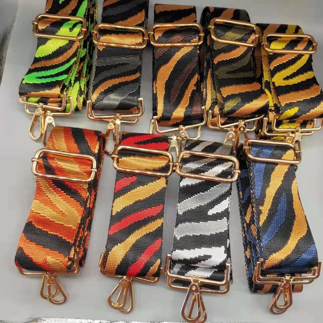 5Cm Colorful Zebra Print Wallet Accessories Bag Chain Replacement Wallet Shoulder Strap Crossbody Strap