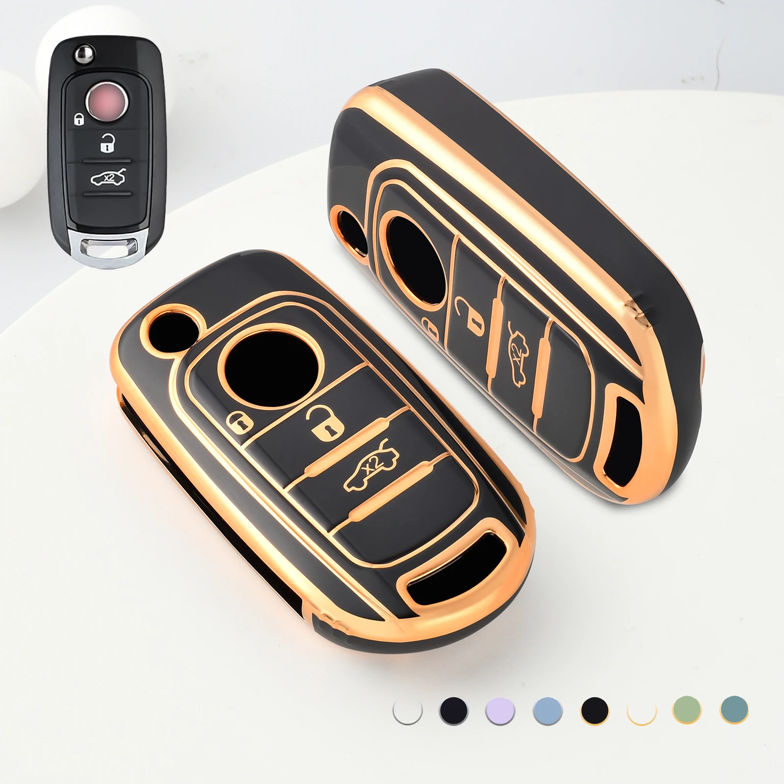 Para fiat tipo toro nuovo freedom 500x doblo argo obrigado tpu carro flip chave caso capa escudo saco titular acessórios