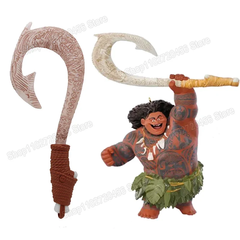 

Disney Cartoon Moana Fish Hook Knife Cosplay Maui Weapon with Light Children's Role Playing Prop Kid Toy Christmas Gift