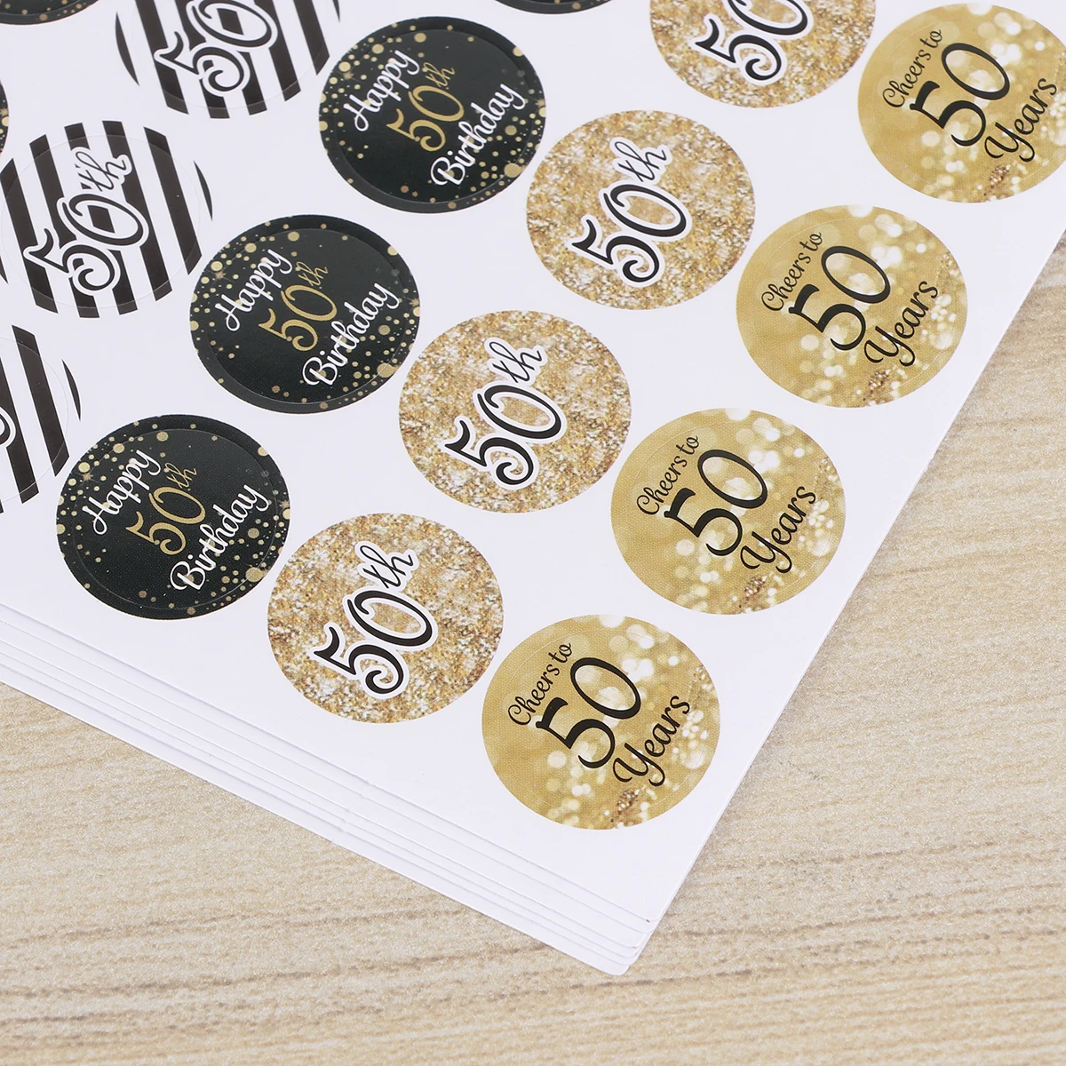 

216 Pcs Birthday Stickers Peel 50 Year Old Labels 50th Tag Candy for Packaging Decals