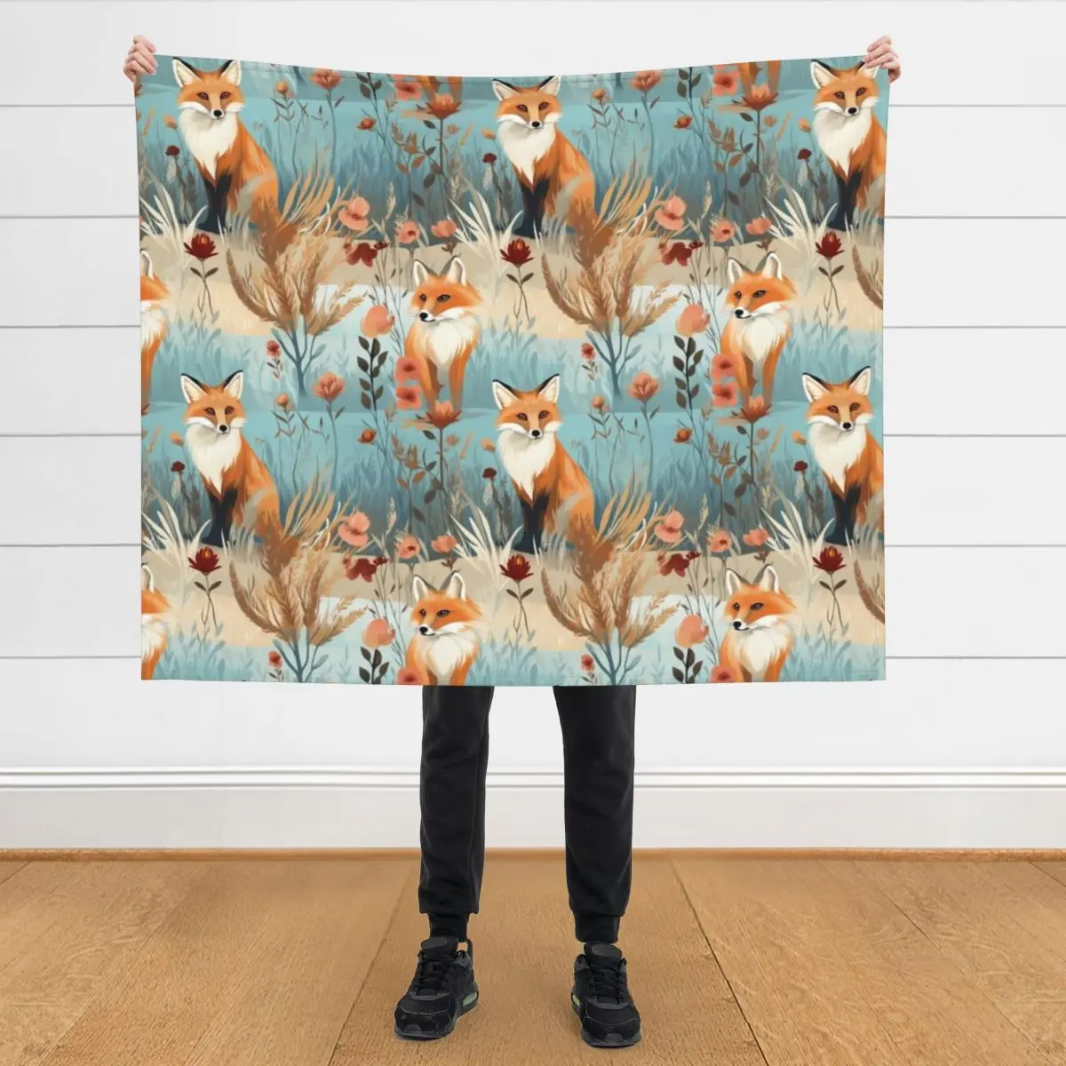 

Fox pattern Throw Blanket Flannel wednesday christmas decoration Bed Fashionable Blankets