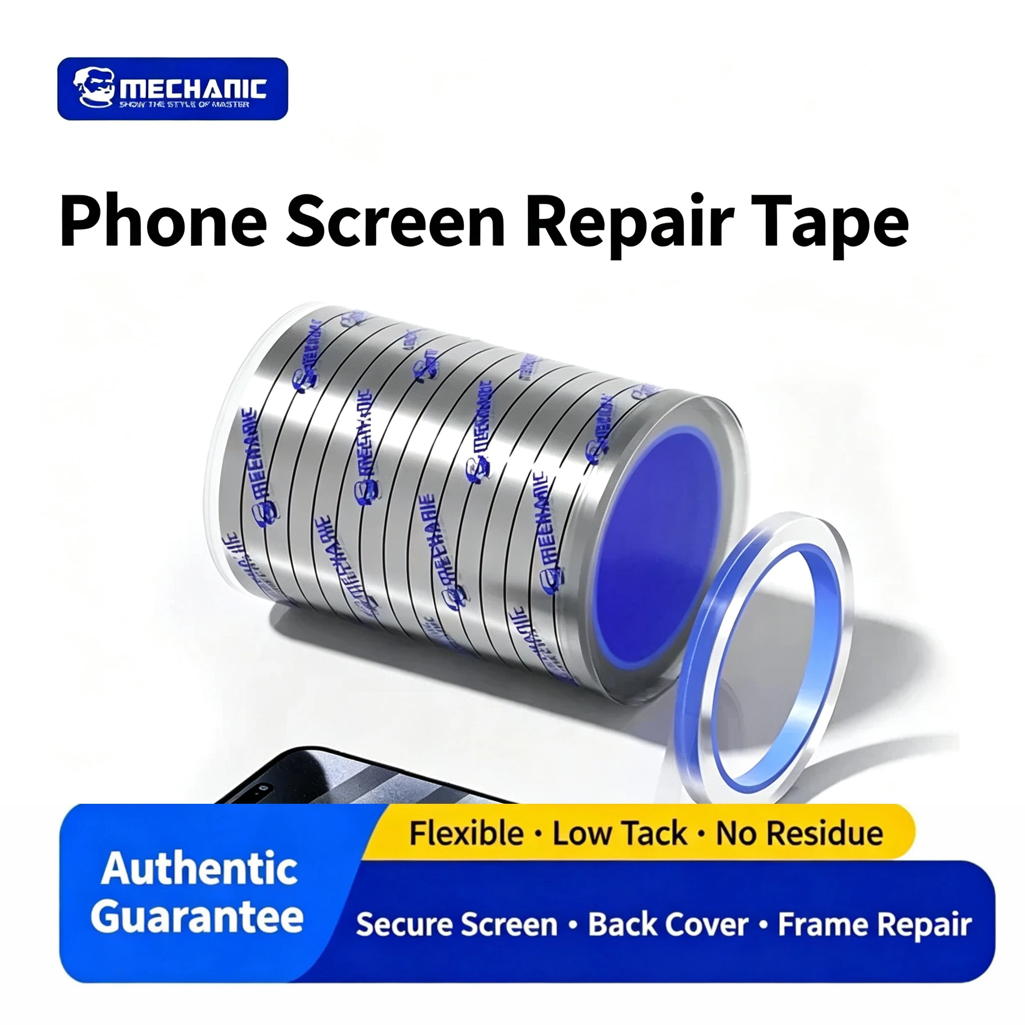 MECHANIC S2 5mm/10mm 50m Screen Fixed Repair Tape for Phone Tablet No Residue Back Cover Maintenance Bonding Adhesive Tape