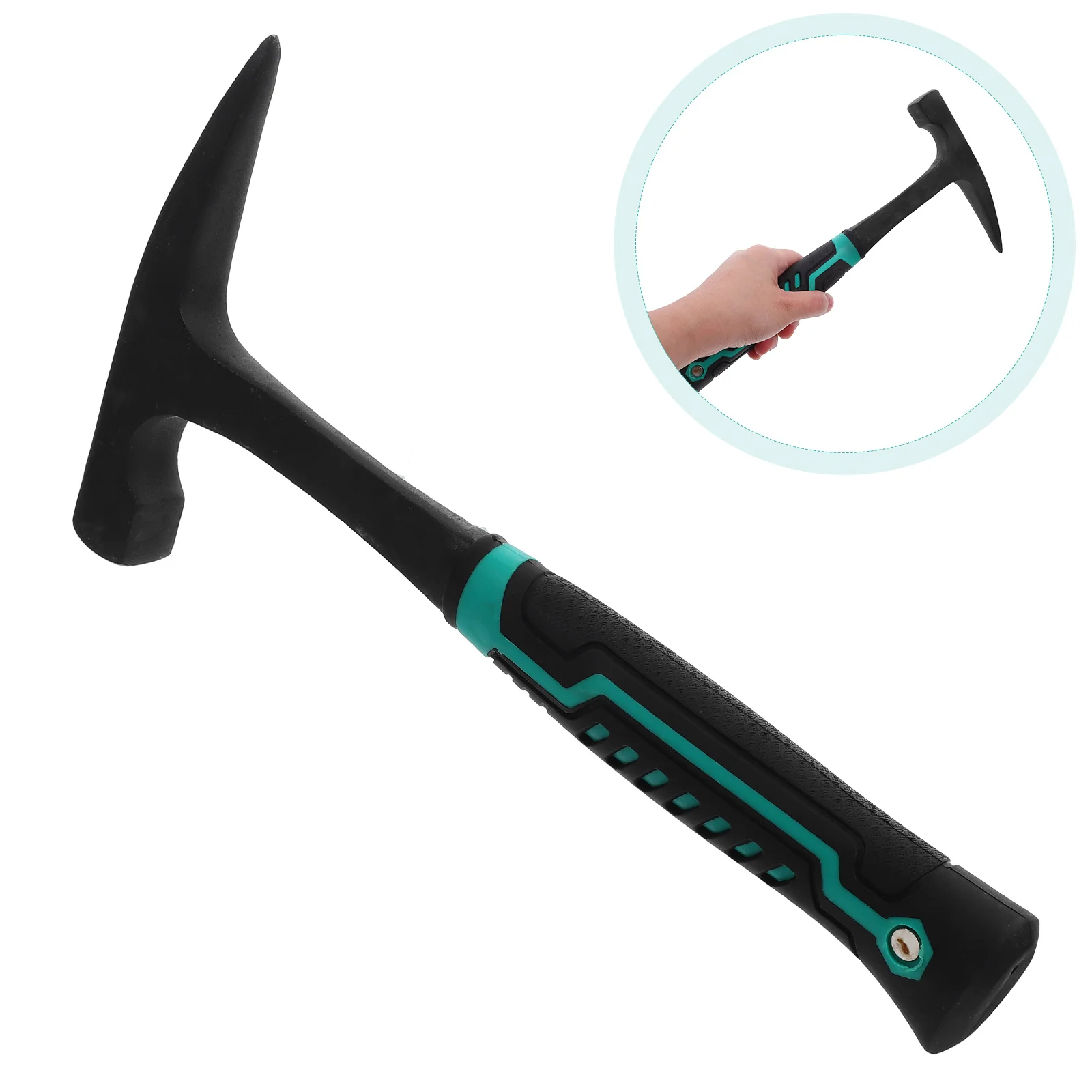 Carbon Steel Geological Hammer Professional Claw Hammer Pointed Tip Chipping Brick Hammer For Mining Hammering Stone Breaking