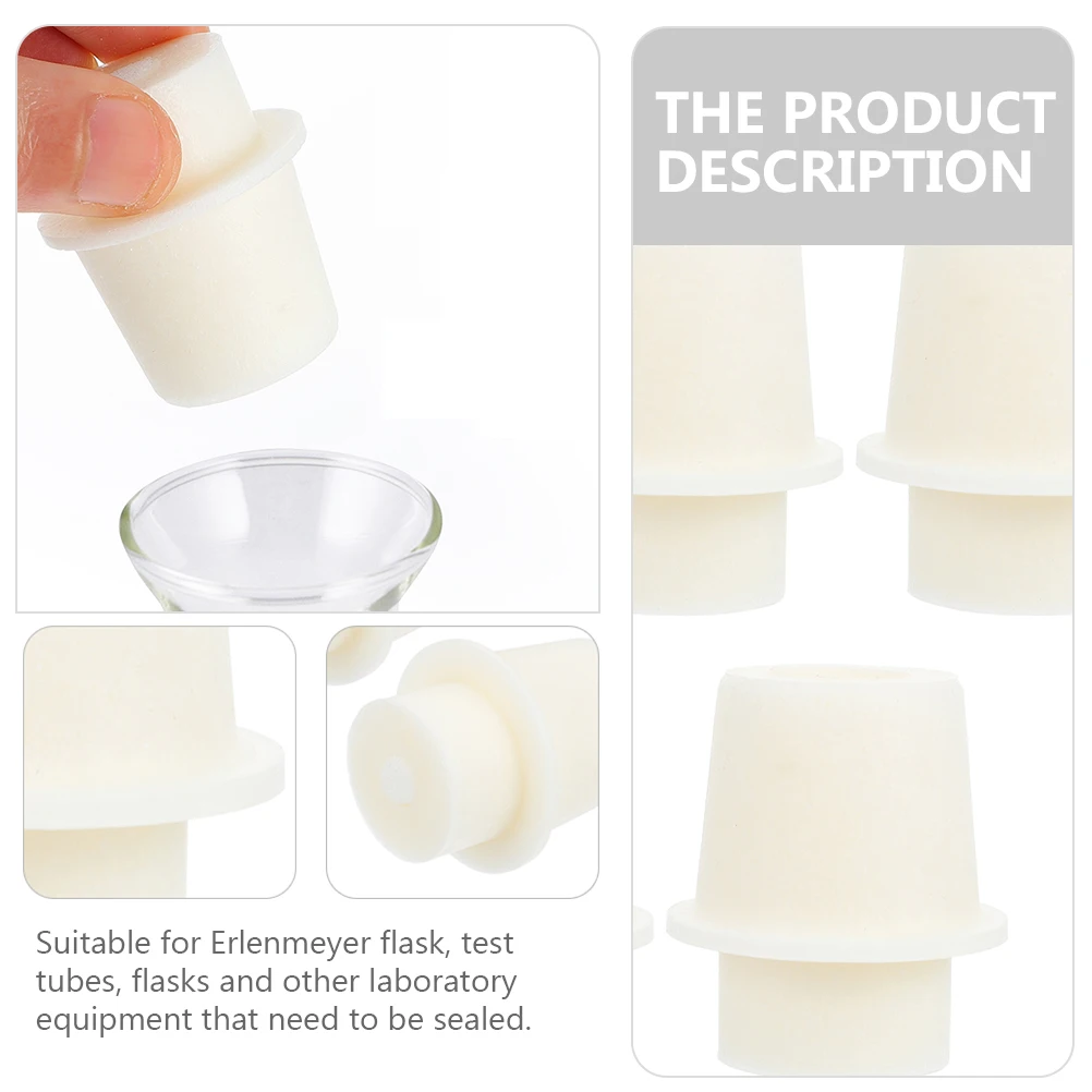 

5 Pcs Erlenmeyer Flask Stopper Test Tubes Shaped Stoppers for Laboratory Conical Flasks Cork