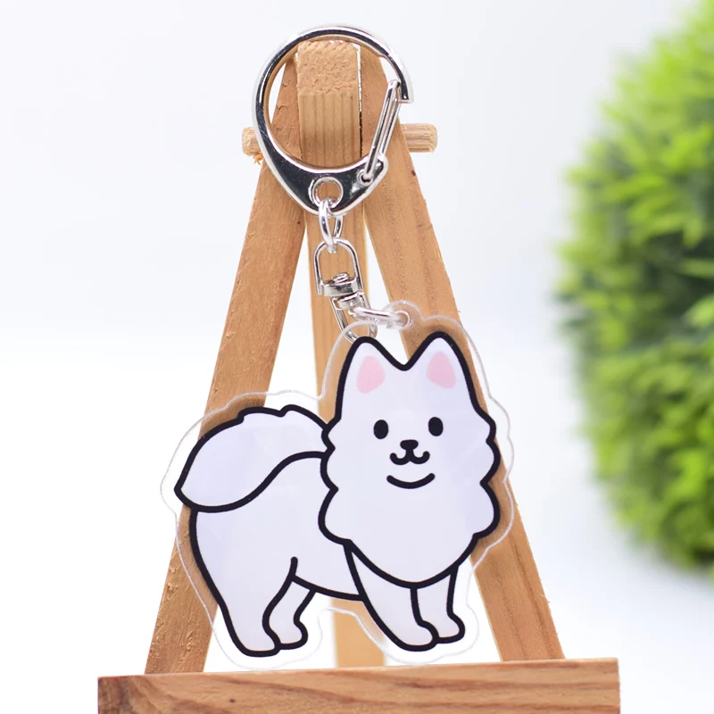Cute Dogs Keychain Arcylic Cartoon Figures Keyrings  Accessories Kids Gift