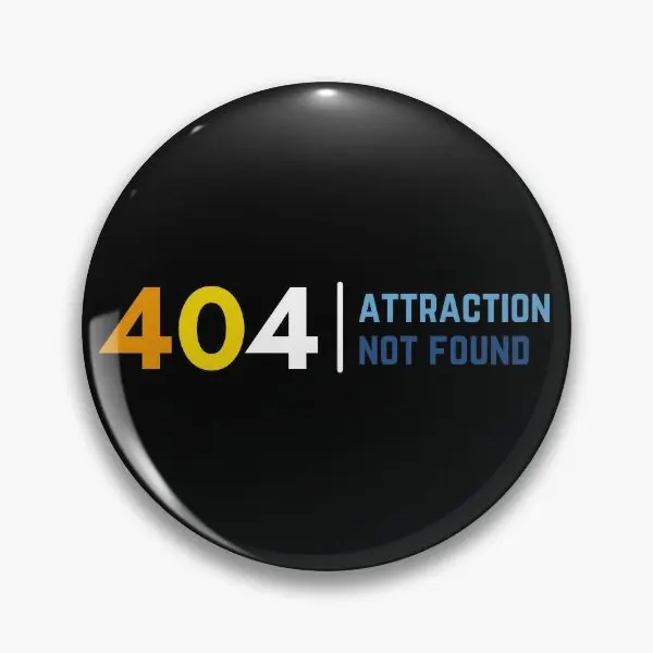 404 Aro Ace Attraction Not Found Aroace  Soft Button Pin Collar Metal Cartoon Decor Fashion Women Hat Funny Creative Gift