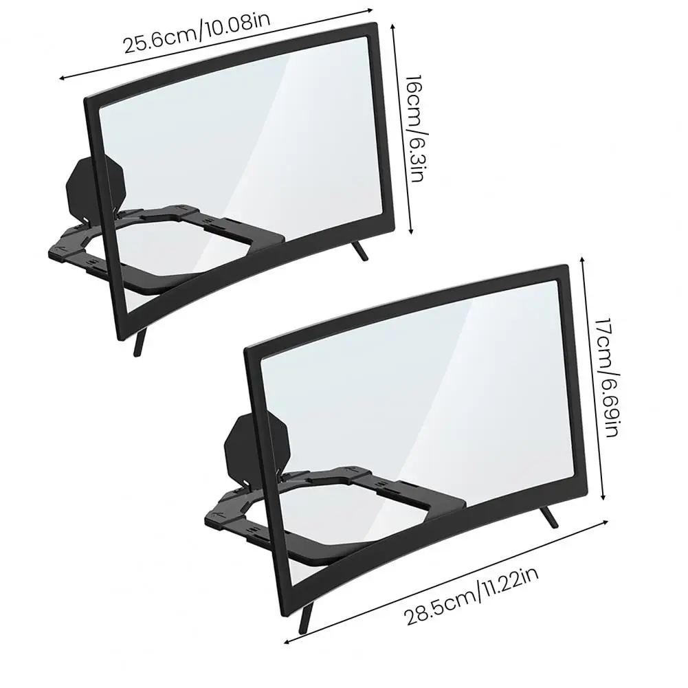 Dudukan Ponsel Kaca Pembesar Pengalaman Visual Layar Melengkung untuk Perangkat Seluler Penampil Jarak Film Braket Anti Selip Portabel