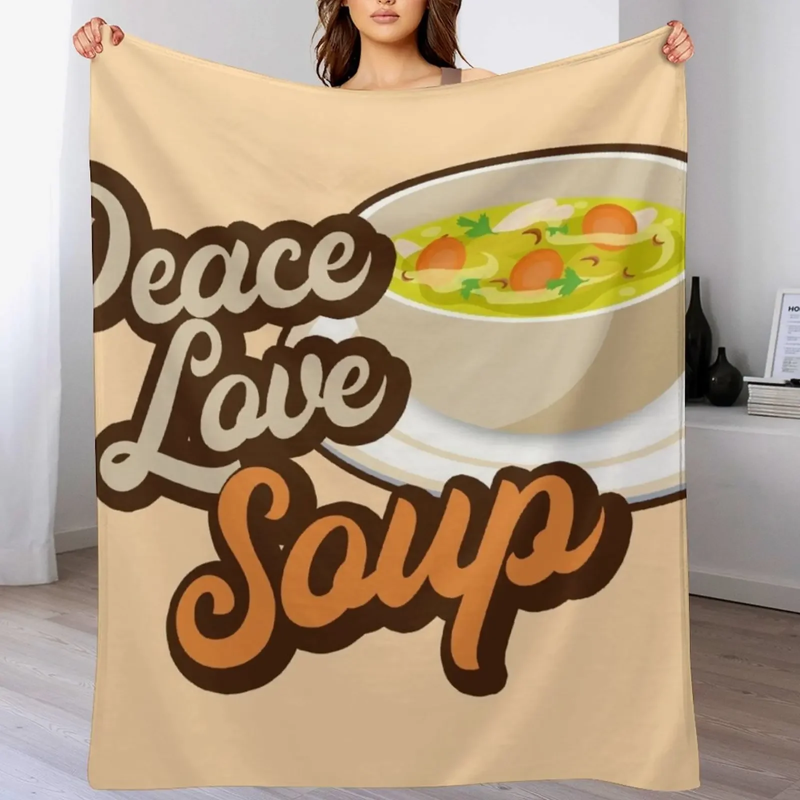 

Peace Love Soup. Throw Blanket Luxury St Retros Hair Kid'S Blankets