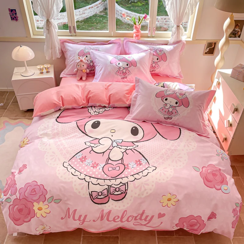 

My Melody Duvet Cover Melody Cinnamoroll Hello Kitty Children's Quilt Cover Cartoon Dormitory Bedroom Decoration Teens Girl