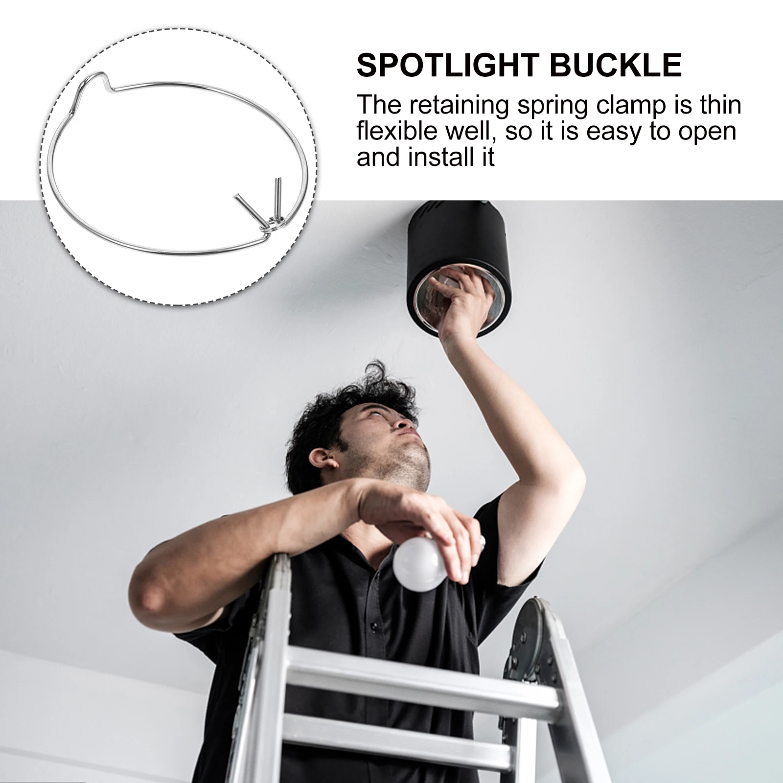 

12Pcs Halogen Lamp Accessories Sturdy Downlight Buckle Spring Clip Replacement for Spotlight Retaining Fixtures