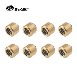 Bykski 8 unids/lote conector de tubo duro OD12mm/OD14mm/OD16mm compresión manual rosca G1/4' uso para tubo de rigidez PMMA/PETG B-HTJ-L14