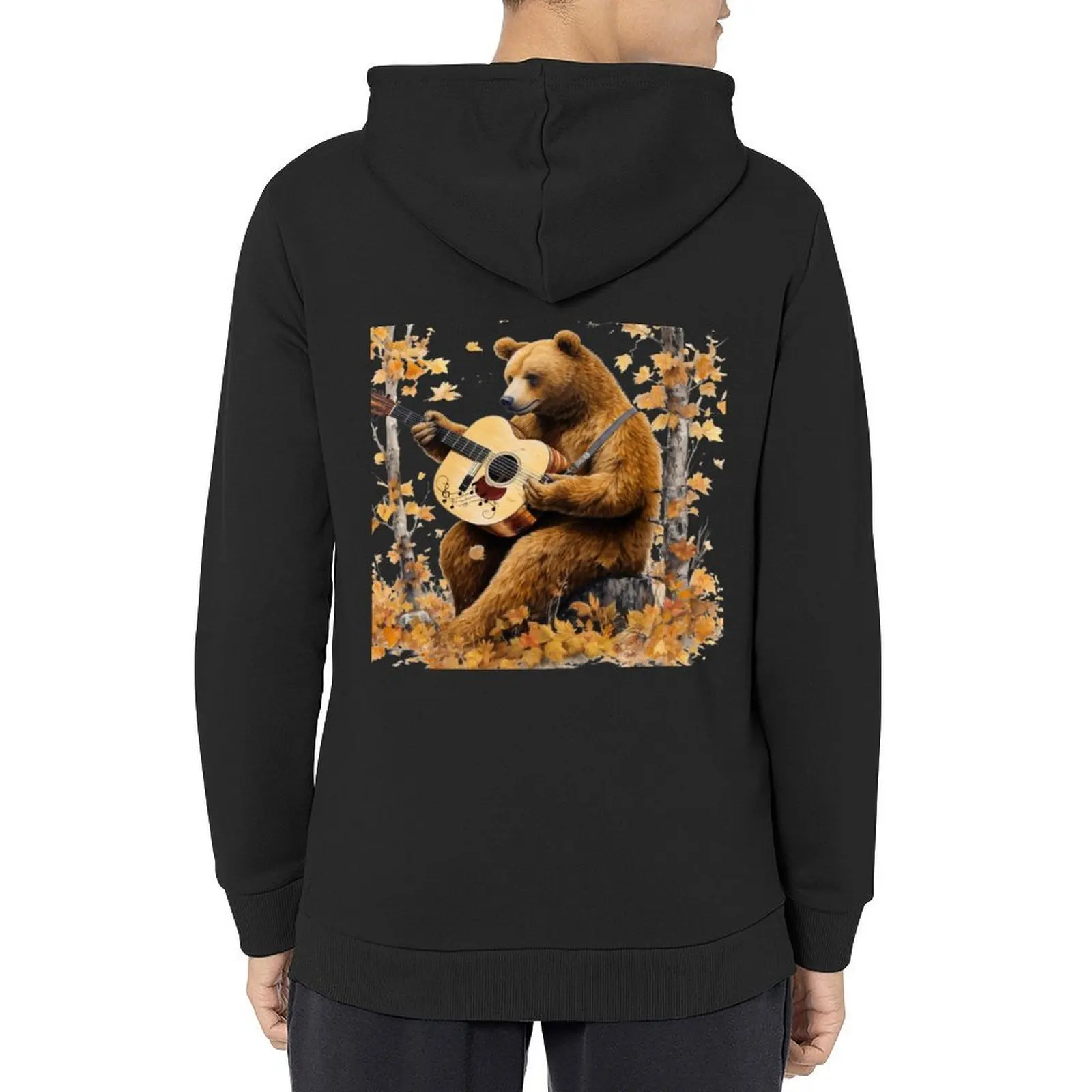 

Bear Playing On Guitar Hoodie korean autumn clothes men's coat anime clothes mens clothing new features of hoodies & sweatshirts