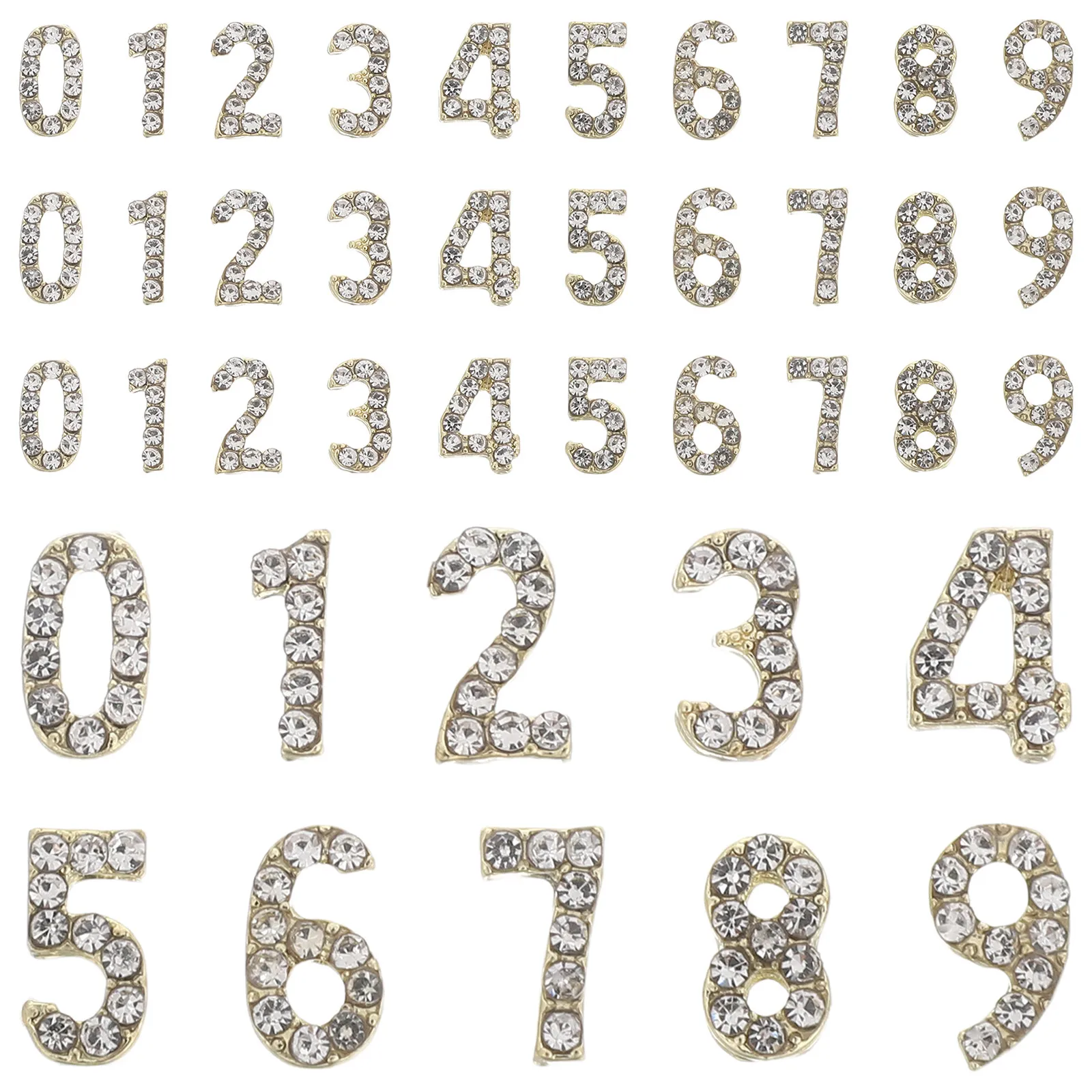 100pcs Nail Art Charms Rhinestone Numbers Flatback Decorations for Nails Jewelry DIY Craft