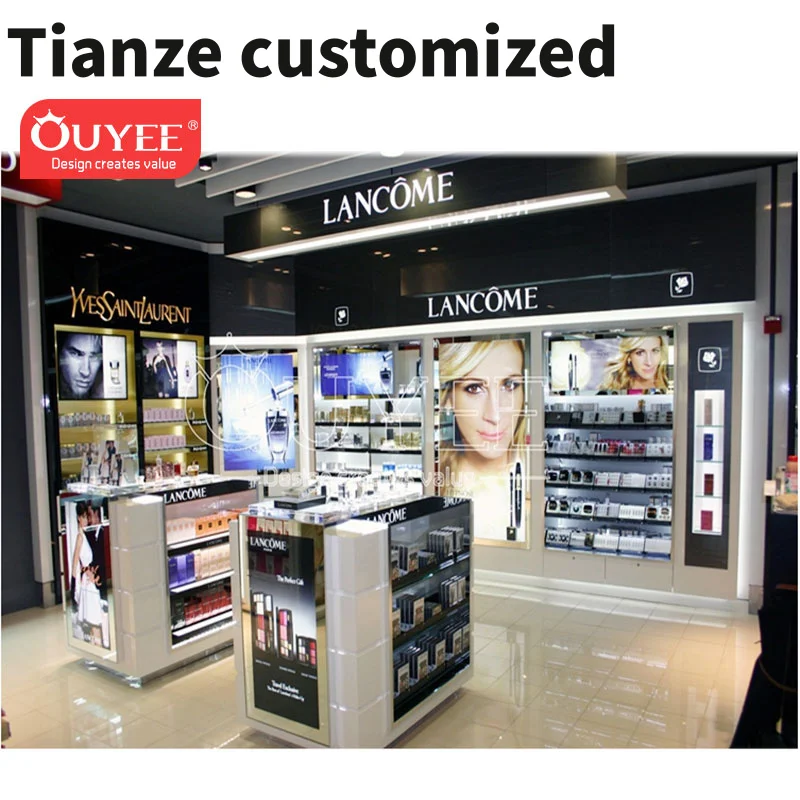 Customized-Shopping Mall Cosmetic Store Furniture Counter Design Showroom Decoration Cosmetic Display Cabinet And Showcase