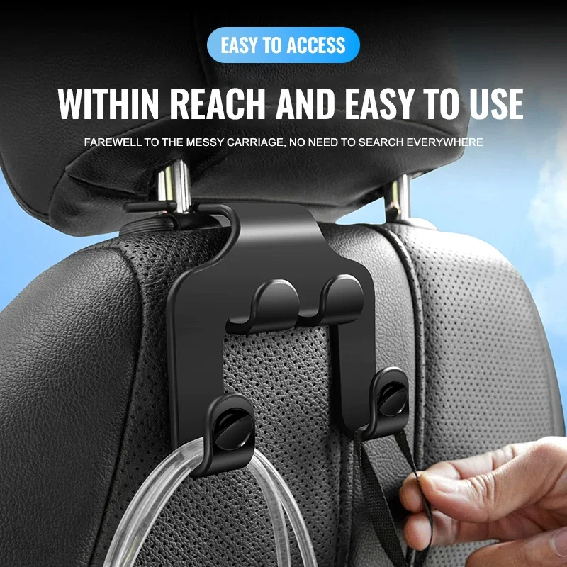 1/2PC Car Seat Headrest Hook 4 Pack Hanger Storage Organizer Universal for Handbag Purse Coat Fit Universal Vehicle Car Stickers