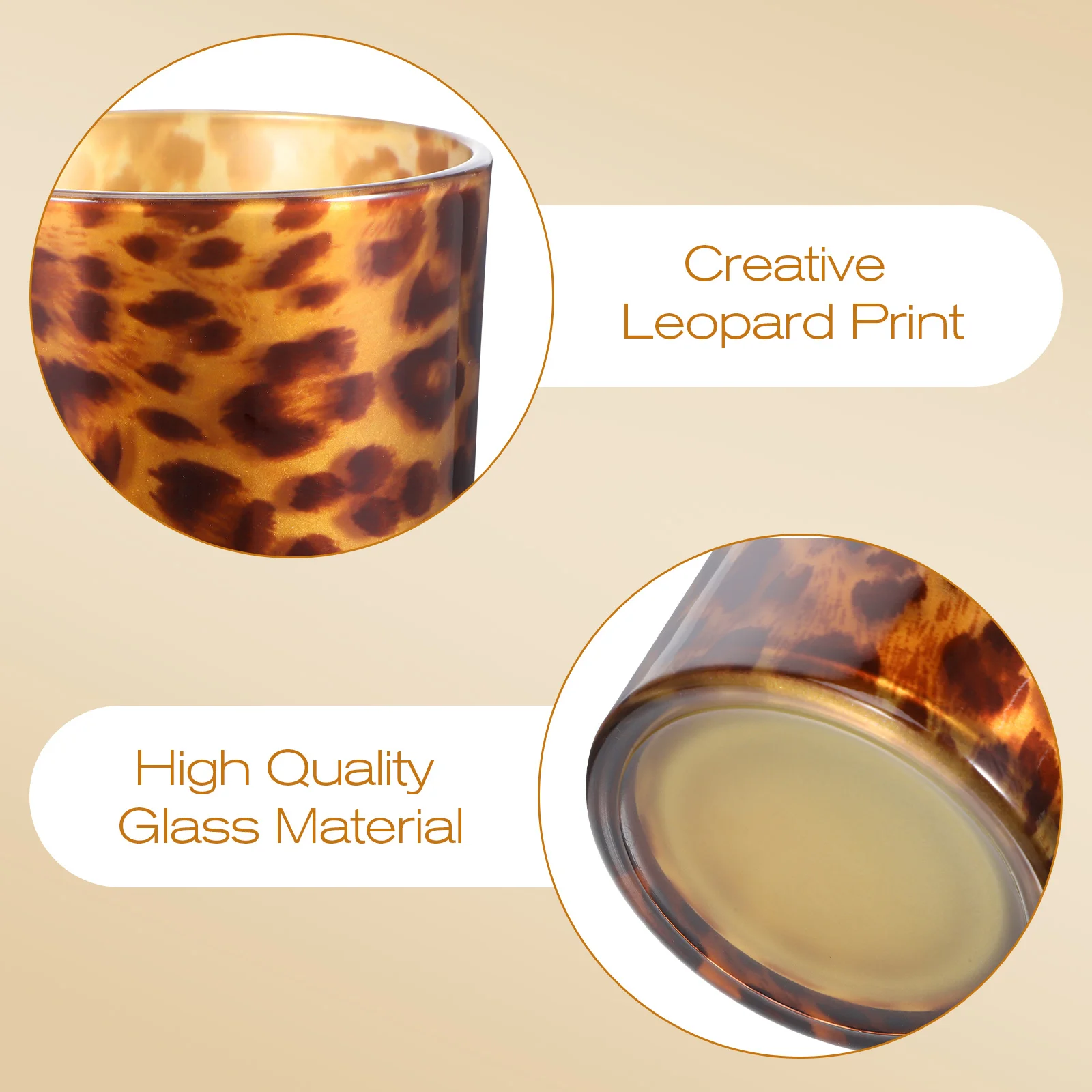 1 قطعة حامل الزجاج نمط الفهد الإبداعية سطح المكتب Tealight حامل الشمعدان الزخرفية سطح المكتب الشمعدان #4