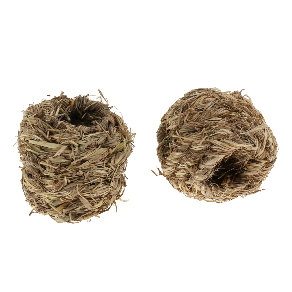 Hamster Tunnel House Woven Grass Pet Habitat Hay Rack Holder for Cage Accessories Guinea Pig Rabbit