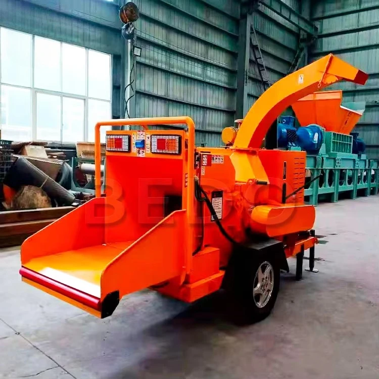20cm Popular Tree Cutting Machine Branches and Leaves Shredder Mobile Wooden Log Branch and Leaf Shredder