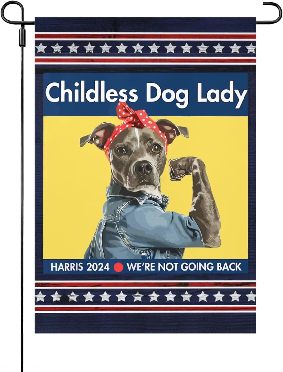 Childless Dog Lady Is Voting Kamala House Flag One Size Double Sided, Cute House Flags For Beach Funny Garden Flags Double Sided