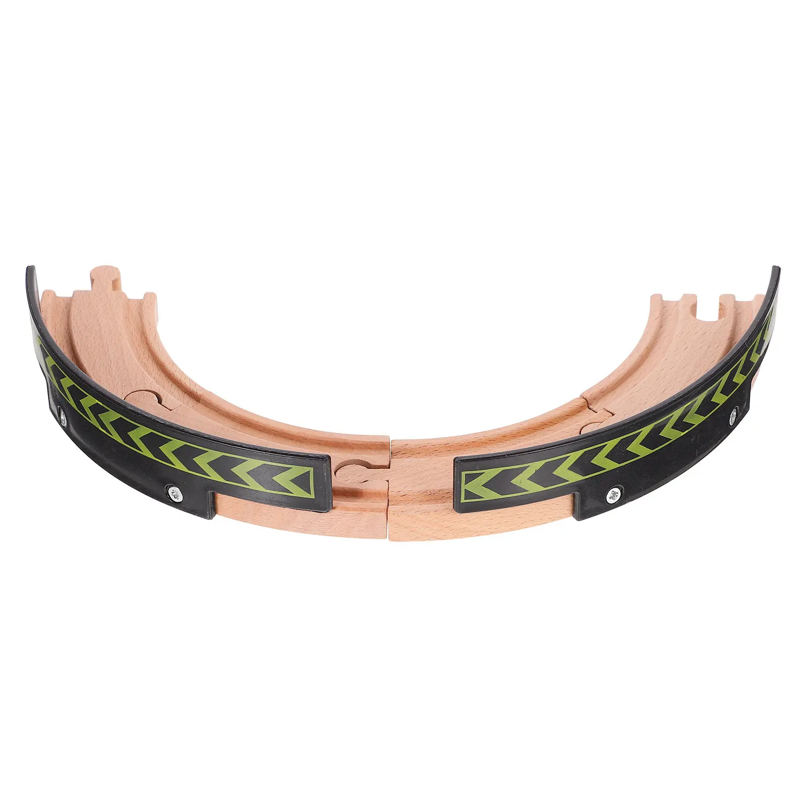 

2Pcs Wooden Train Track Accessories Short Curved Pieces DIY Railway for Kids Educational Scene Building Fun Creative Play