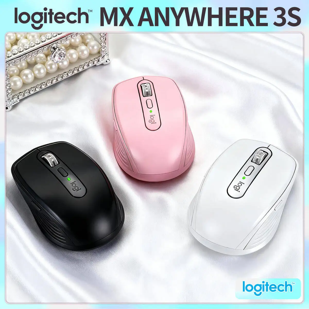 

Logitech MX Anywhere 3S Bluetooth Mouse for Remote Workers Silent Scrolling Fast Charging