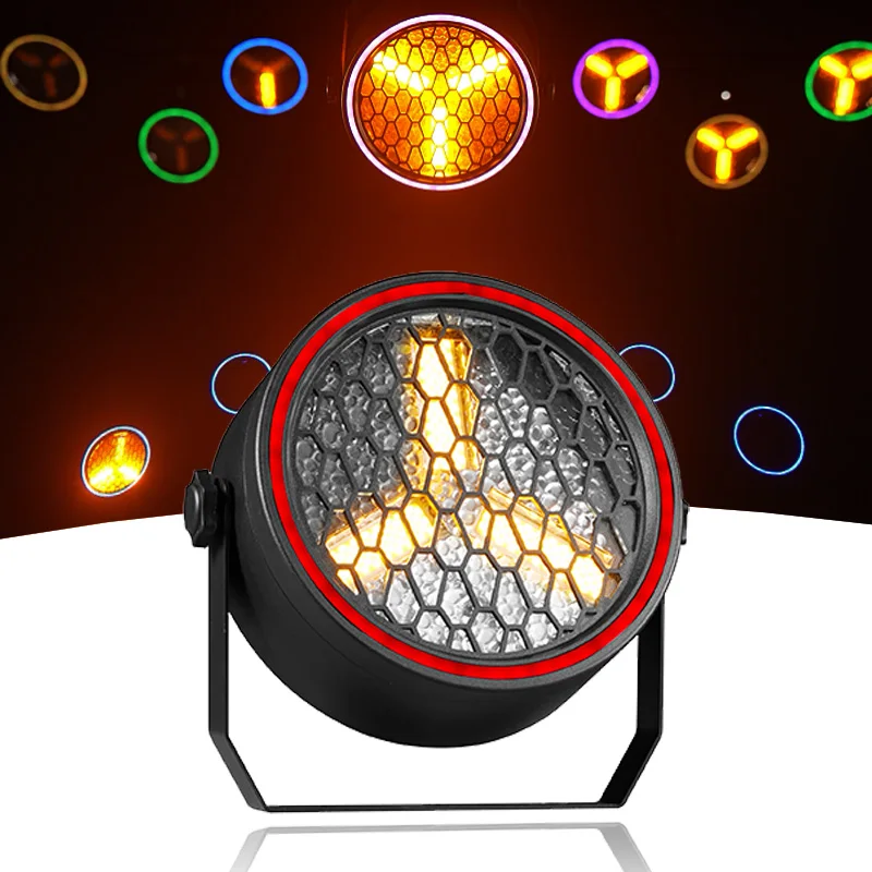 Sunart 3*30W COB Audience Blinder Light LED Retro Par With Rainbow Circle For DJ Disco Night Clubs Bars Parties DMX Fixture