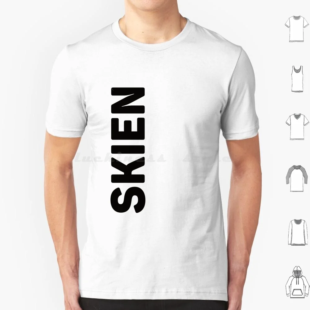 Skien T Shirt Cotton Men Women Diy Print Skien Norway Travel Skien Vertical Text Skien Sideways Text Skien Black Text Skien