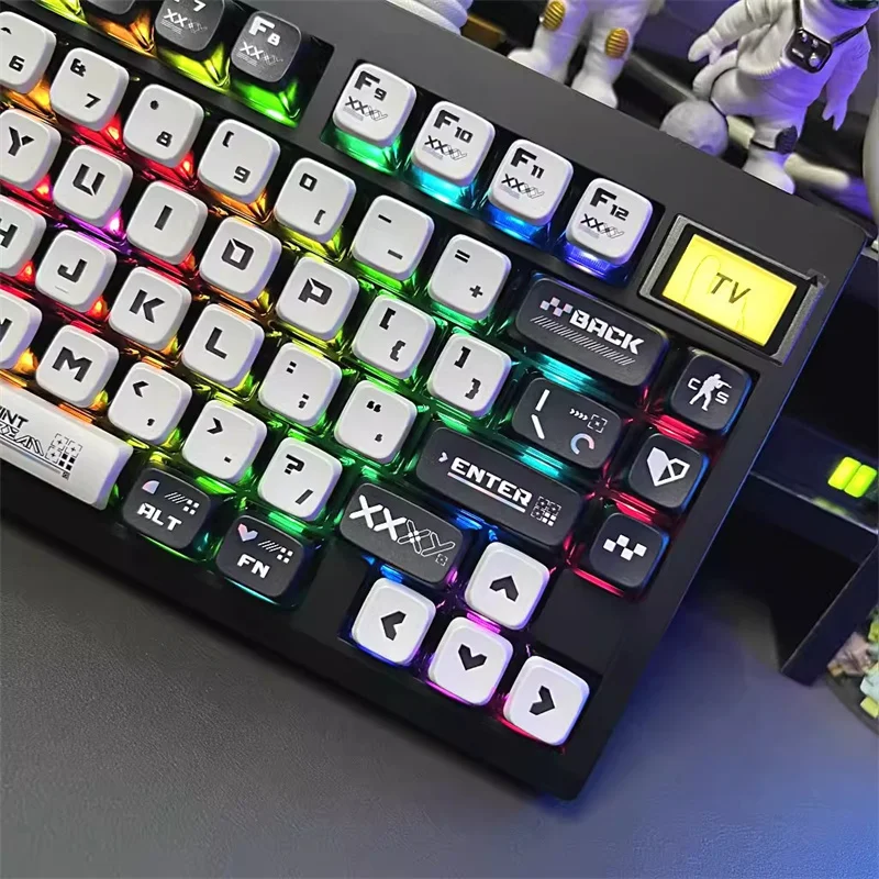 Imagem -05 - Teclado Mecânico de Impressão Stream Pudim Keycap Perfil Mda 120 Teclas Duplo Leite Backlit pc Mais Pbt 61 64 68 87 104 Custom Key Cap