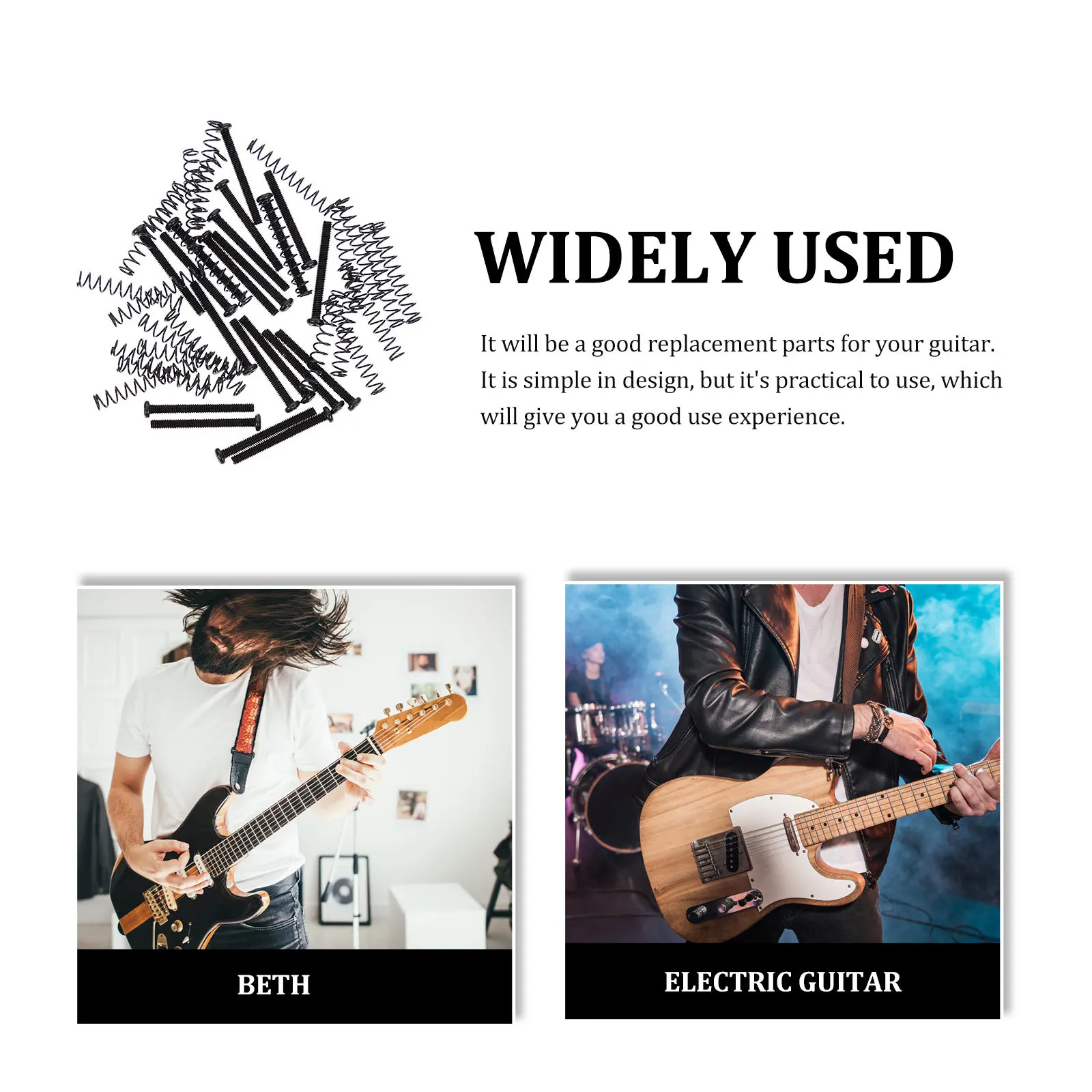 

1Set Guitar Screws and Springs Iron Durable Replacement Electric Guitar Pickup Coil Springs Lightweight Portable