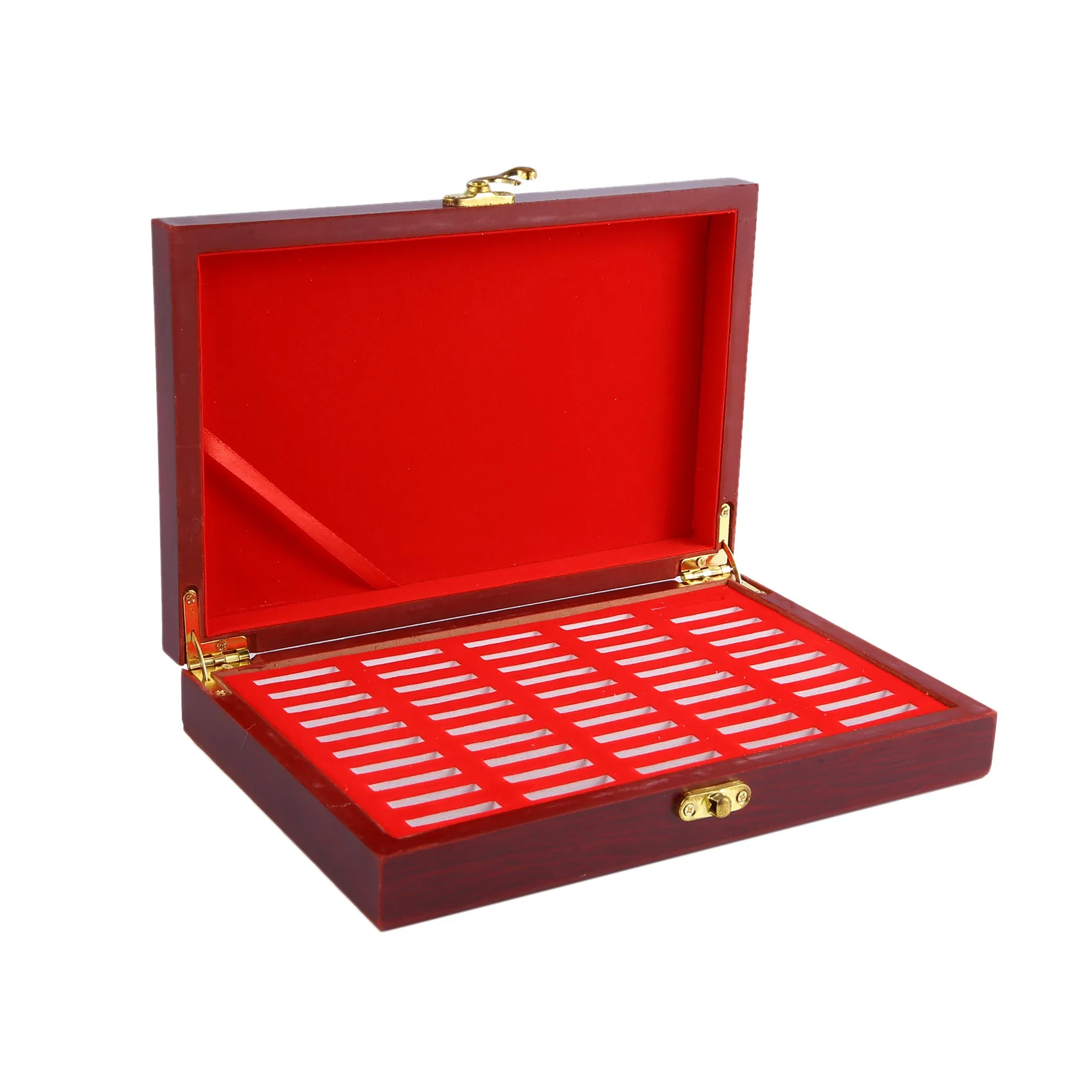 50 Pcs Wood Coin Protection Display Box Storage Case Holder Round Box Commemorative Collection Box