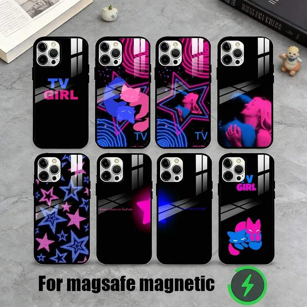 

T-TV Girl Band Phone Case For iPhone17,16,15,14,13,12,11 Plus,Pro Magnetic For Magsafe Wireless Charging