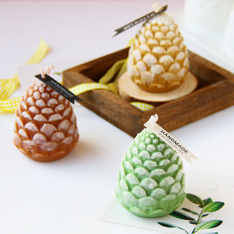 Christmas Pine Cone Candle Silicone Mould 3D Scented Candle Resin Mould Creative Pastry Cupcake Silicone Mould