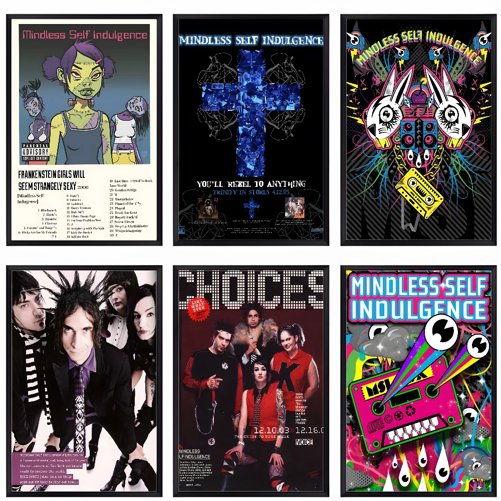 

M-Mindless Self IndulgenceS Band Poster HD art sticky wall waterproof home living room bar office aesthetic decoration