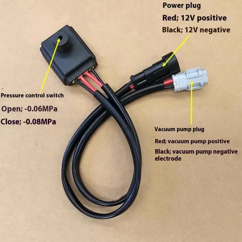 1Pcs Electric Vehicle Car Vacuum Pump Controller -0.06MPa -0.08MPa Brake Booster Pressure Sensor