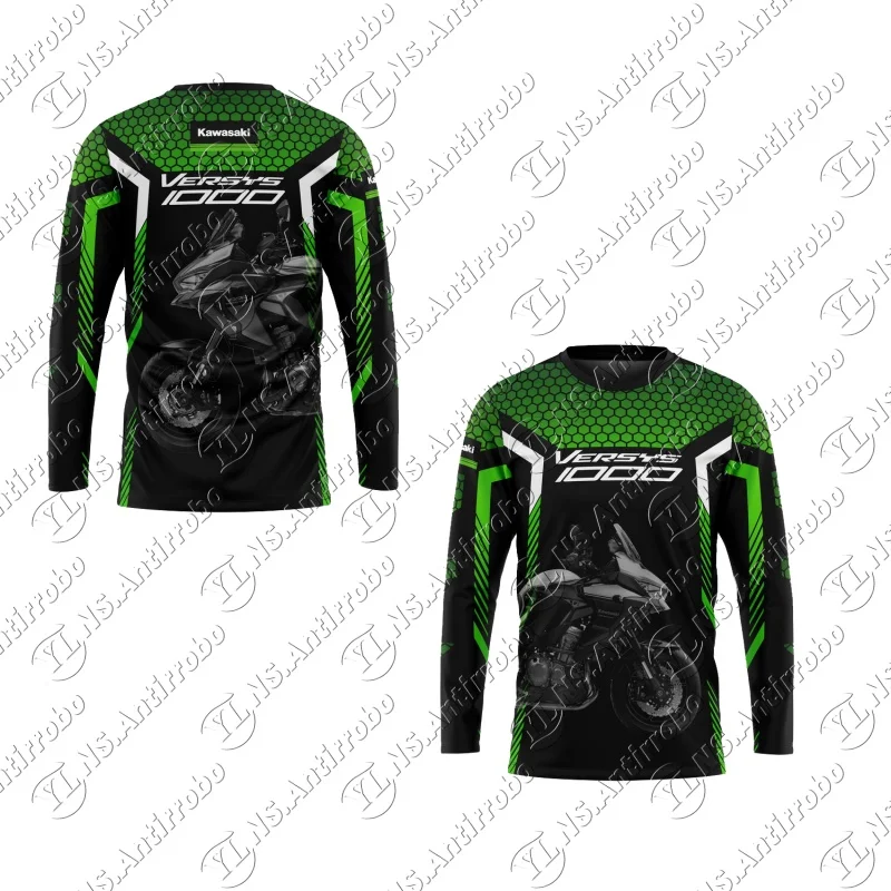 

Новая мужская футболка Kawasaki для гонок на мотоциклах с длинным рукавом, весенне-осенние мужские и женские футболки, спортивная футболка с длинными рукавами