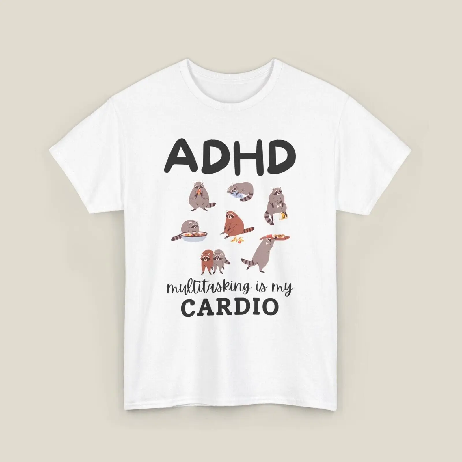 Funny ADHD T-Shirt - Mental Health, Multitasking Is My Cardio, Motivational Gift