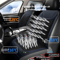 New Ventilated Cooling Car Seat Cushion 12V 24V Air Conditioned Heat Dissipation Ice Silk Pad Universal Fior Cars SUVs Trucks
