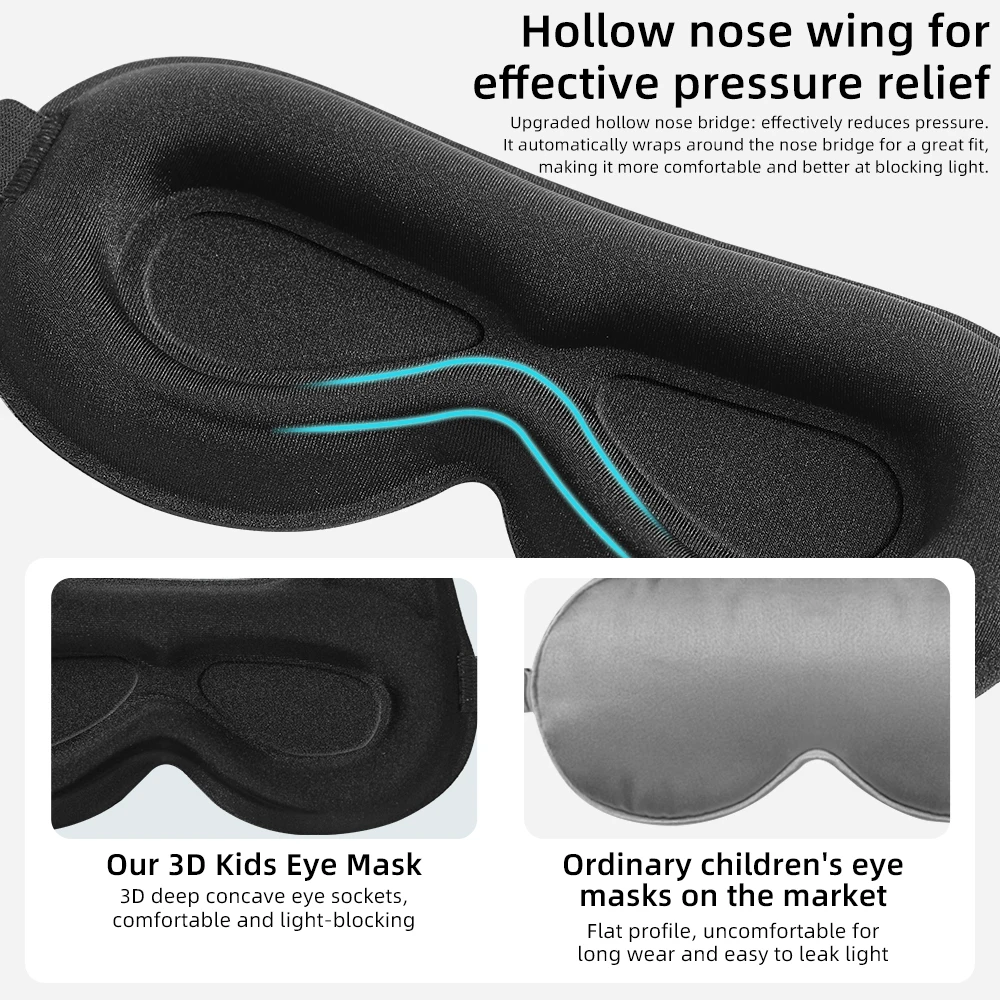 Children's 3D Stereoscopic Eye Mask, Sleep Blackout, Male and Female Students' Nap and Sleep Eye Mask