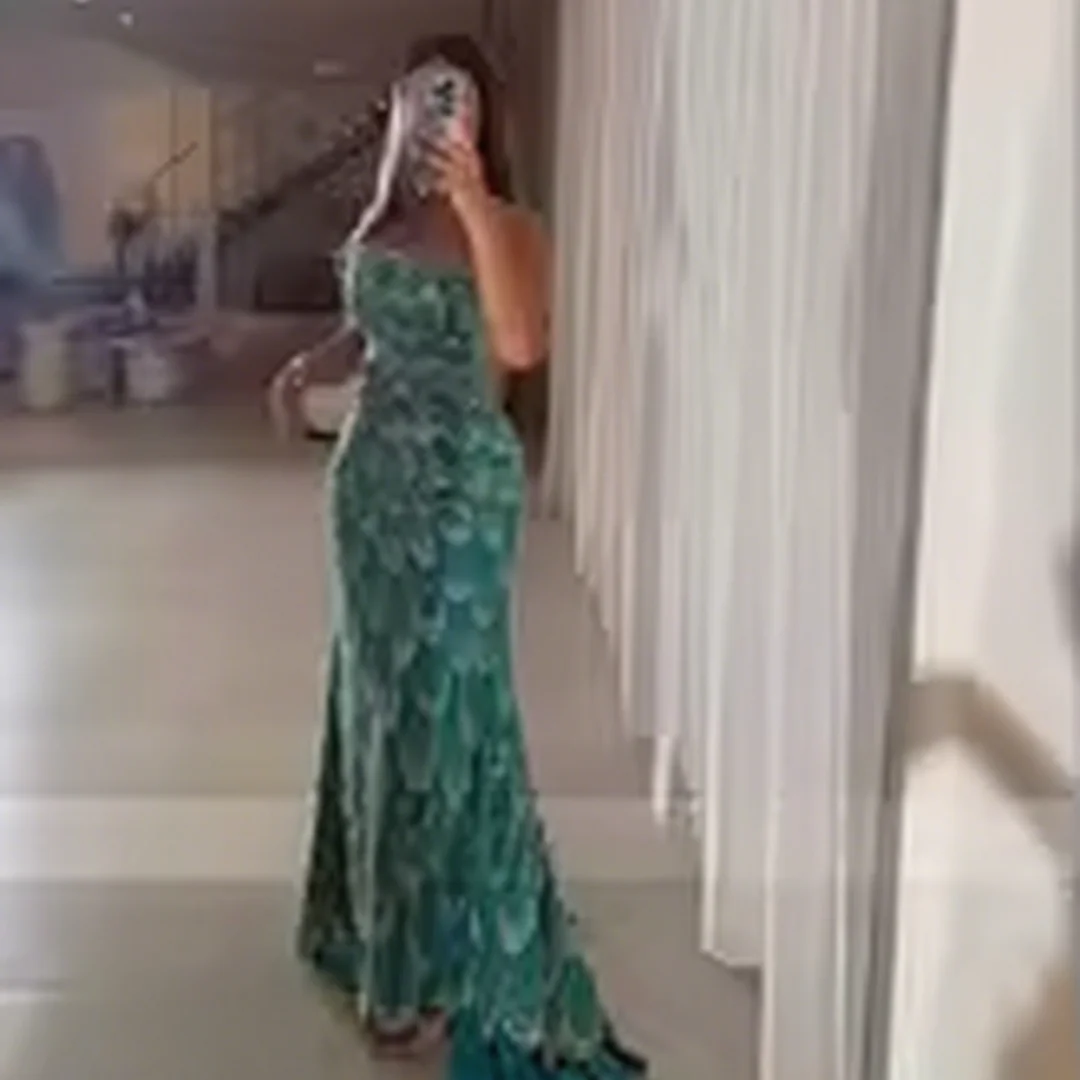 

Customized appliquéd beaded strapless mermaid evening gown formal evening dresses birthday party prom gowns for women