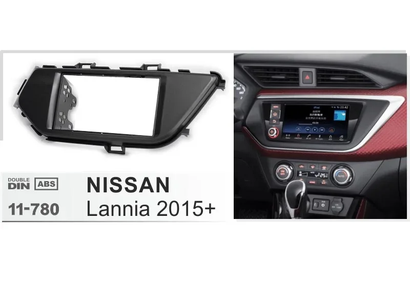 Double Din Car Radio Fascia For Nissan Lannia 2015-2019 Dash Kit DVD Stereo CD Panel Trim Fascia Face Plate Frame Console