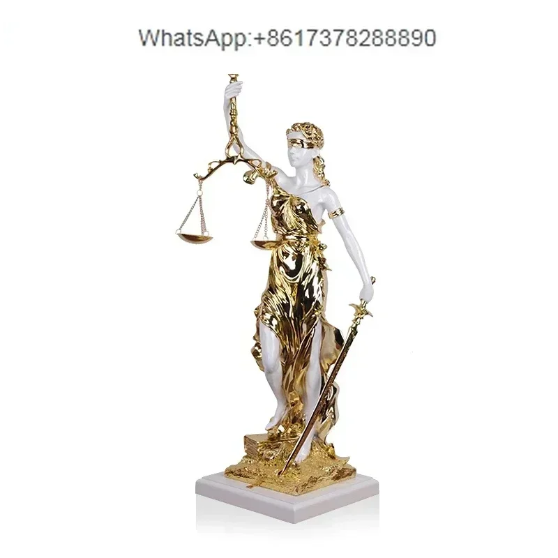 Goddess of Justice and Justice Sculpture Fairness Justice Statue Lawyer's Office Legal Scale Decoration Living Room Decoration