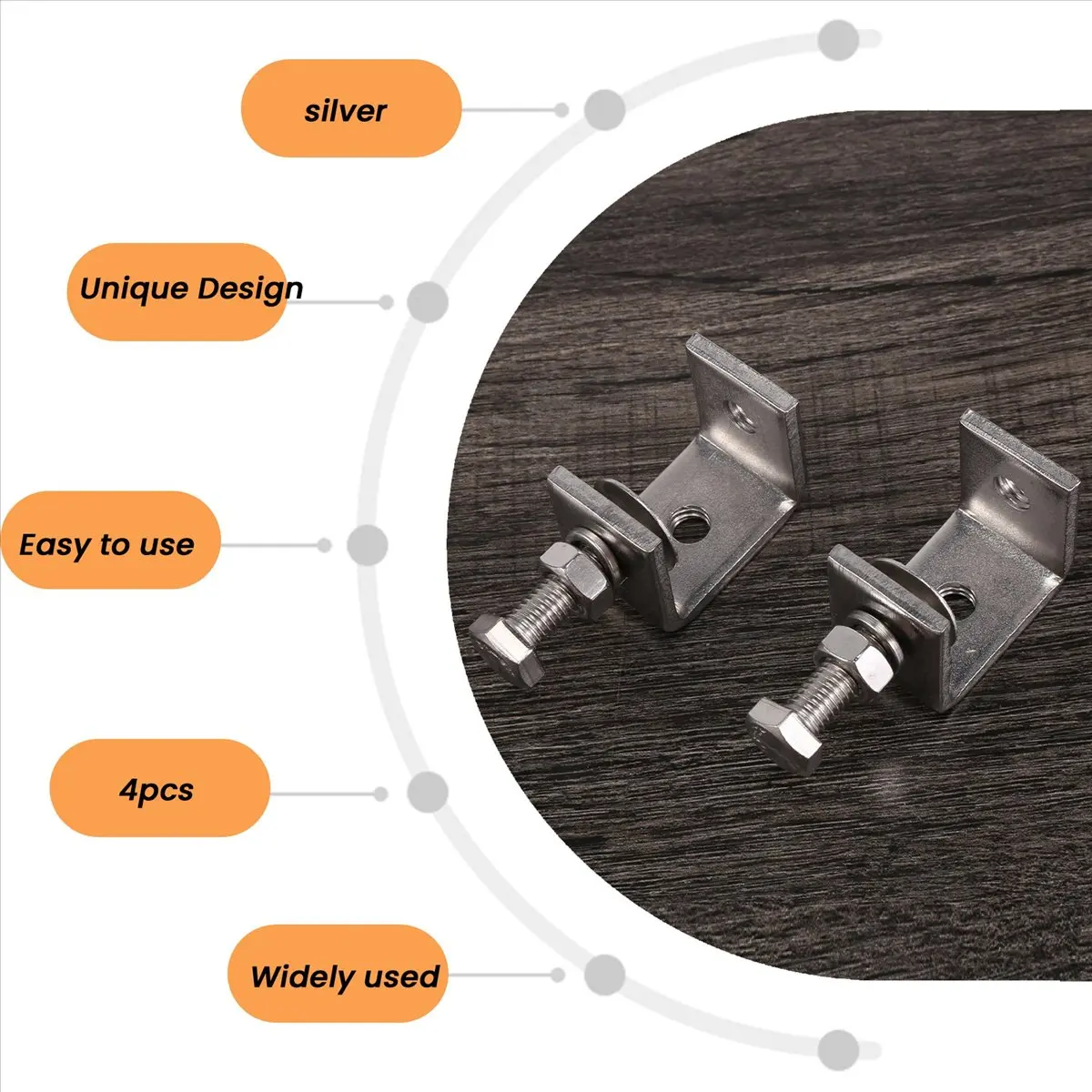 AT63 4PCS 304 Stainless Steel C-Clamp, Heavy Duty Woodworking Clamp Set 16-25mm, Tiger Clamp for Welding Carpenter
